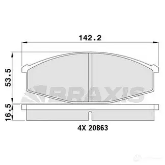 Тормозные колодки, комплект BRAXIS V41 XE 4405597 3663908109014 aa0400