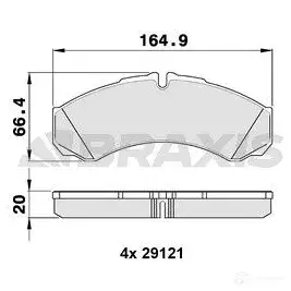 Тормозные колодки, комплект BRAXIS aa0149 4405375 NYWX UB 3663908103609