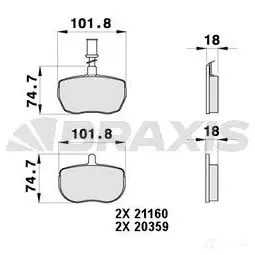 Тормозные колодки, комплект BRAXIS ab0429 29P PX6 3663908108154 4406090 изображение 0