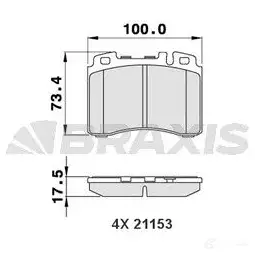 Тормозные колодки, комплект BRAXIS 4405475 aa0250 3663908105887 H 9RKGW изображение 0