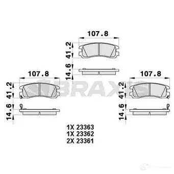 Тормозные колодки, комплект BRAXIS 3663908108741 ab0460 FLE4BT 9 4406119 изображение 0