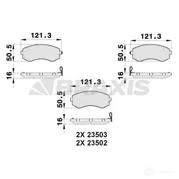 Тормозные колодки, комплект BRAXIS 3663908105474 ab0256 FJ7G 4 4405919 изображение 0