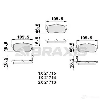 Тормозные колодки, комплект BRAXIS 4406136 Z4XE AO 3663908109175 ab0479