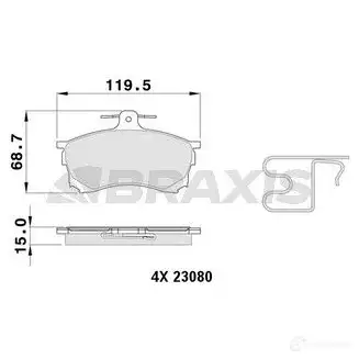 Тормозные колодки, комплект BRAXIS YAP L7 4406045 ab0383 3663908107348