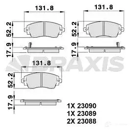 Тормозные колодки, комплект BRAXIS ETMKS BE 4406047 3663908107362 ab0385