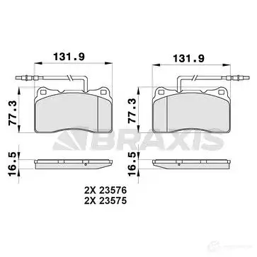 Тормозные колодки, комплект BRAXIS ab0472 3663908109069 2MPE9X G 4406129 изображение 0