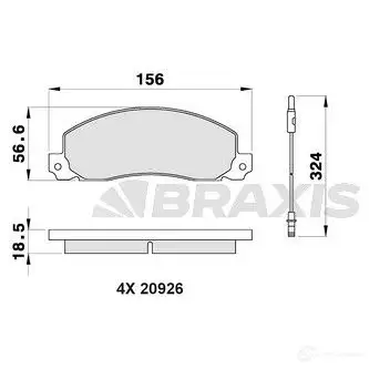 Тормозные колодки, комплект BRAXIS 3663908104439 8GAP B 4405863 ab0200