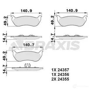 Тормозные колодки, комплект BRAXIS HOK B3BL 4405567 3663908108277 aa0355