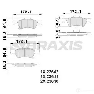 Тормозные колодки, комплект BRAXIS 4405877 JZ2S OE 3663908104705 ab0214