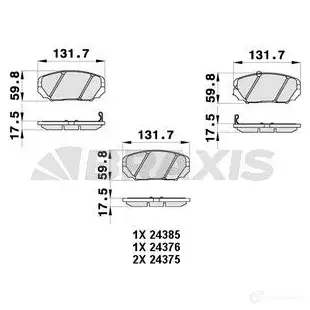 Тормозные колодки, комплект BRAXIS 4406100 ab0439 1CXA1D Z 3663908108352