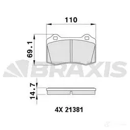 Тормозные колодки, комплект BRAXIS aa0479 G461 TA 3663908110072 4405644