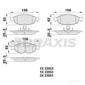 Тормозные колодки, комплект BRAXIS 4405586 aa0384 3663908108789 FV 84V