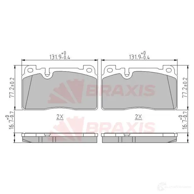 Тормозные колодки, комплект BRAXIS HA FDL01 1437951806 aa0639