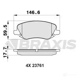 Тормозные колодки, комплект BRAXIS 3663908100523 4406102 ab0441 7 H339