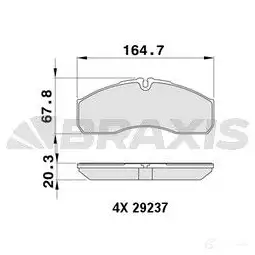 Тормозные колодки, комплект BRAXIS aa0493 3663908110218 TI3G O8N 4405655