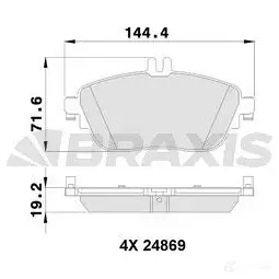 Тормозные колодки, комплект BRAXIS 4405882 ab0219 3663908104774 UOY UMX изображение 0