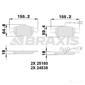 Тормозные колодки, комплект BRAXIS 4405659 3663908110331 aa0507 ZFDP5 8
