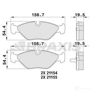 Тормозные колодки, комплект BRAXIS aa0375 4405581 2P QHR7Q 3663908108611