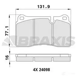 Тормозные колодки, комплект BRAXIS 3663908109212 IG 0ZEA6 4405603 aa0409