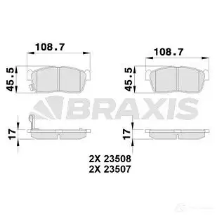 Тормозные колодки, комплект BRAXIS 3663908103005 ab0117 G UGY4 4405780