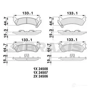 Тормозные колодки, комплект BRAXIS ab0497 4W3 0HI4 3663908109526 4406152 изображение 0