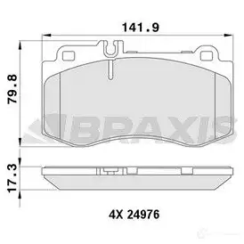 Тормозные колодки, комплект BRAXIS 4405619 3663908109632 aa0440 HZEC TQ