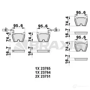 Тормозные колодки, комплект BRAXIS ab0461 3663908108772 SD5O 9 4406120 изображение 0