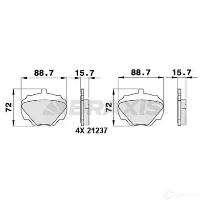 Тормозные колодки, комплект BRAXIS BI QU2 aa0228 4405454 3663908105283 изображение 0