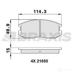 Тормозные колодки, комплект BRAXIS 3663908103265 aa0137 4405363 MT1A 6