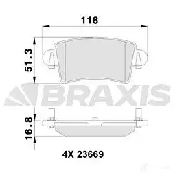 Тормозные колодки, комплект BRAXIS ab0113 E3D XN 3663908102954 4405776