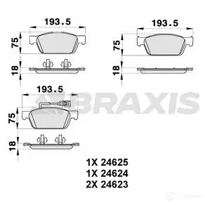 Тормозные колодки, комплект BRAXIS 3663908104361 4405858 ab0195 QB EPHOJ