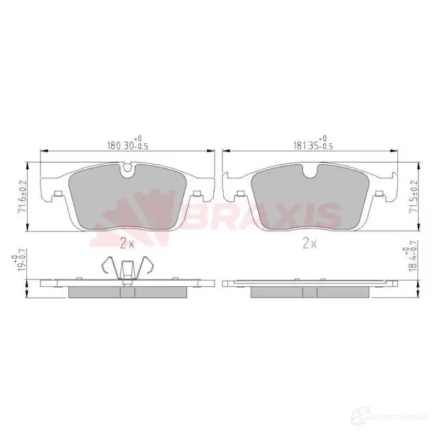 Тормозные колодки, комплект BRAXIS 1438407907 aa0659 4 QCAE5