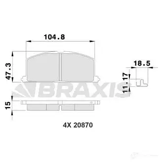 Тормозные колодки, комплект BRAXIS 4405878 3663908104736 ab0215 3 P0O0SE изображение 0