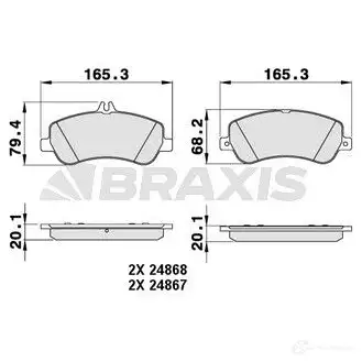 Тормозные колодки, комплект BRAXIS 3663908104958 4405435 aa0209 5RUP JN изображение 0