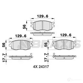 Тормозные колодки, комплект BRAXIS 3663908104132 BD IT9 4405848 ab0185