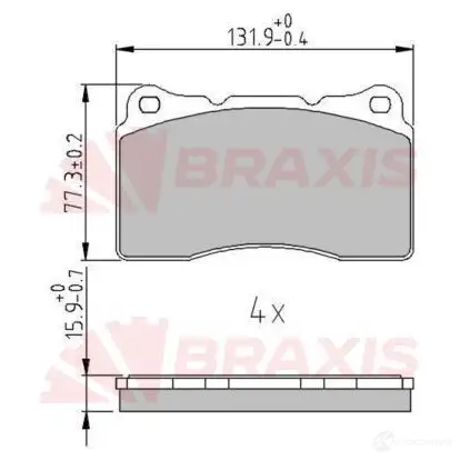 Тормозные колодки, комплект BRAXIS 1438407912 HH K72 aa0651 изображение 0