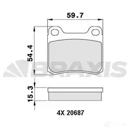 Тормозные колодки, комплект BRAXIS aa0218 4405444 3663908105122 TN Z5V изображение 0