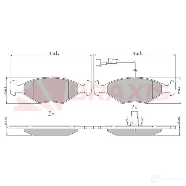 Тормозные колодки, комплект BRAXIS aa0603 JEF5N G8 1438407913 изображение 0