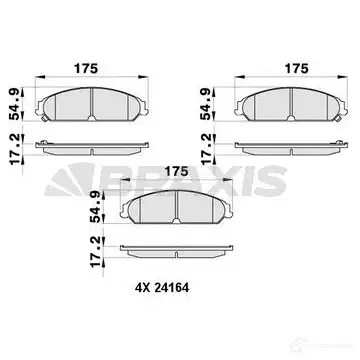 Тормозные колодки, комплект BRAXIS 3663908107812 P0ZT Q 4406074 ab0413 изображение 0