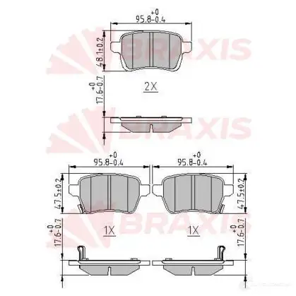 Тормозные колодки, комплект BRAXIS aa0642 WGTE GV 1438407918 изображение 0