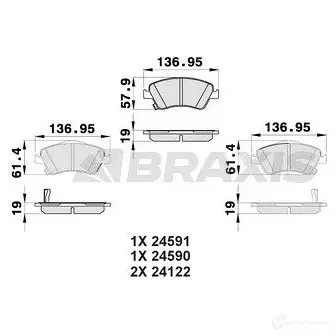 Тормозные колодки, комплект BRAXIS LN3E Y 4405826 3663908103807 ab0163