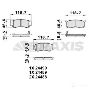 Тормозные колодки, комплект BRAXIS 4406017 1 02Z8G 3663908106938 ab0355 изображение 0