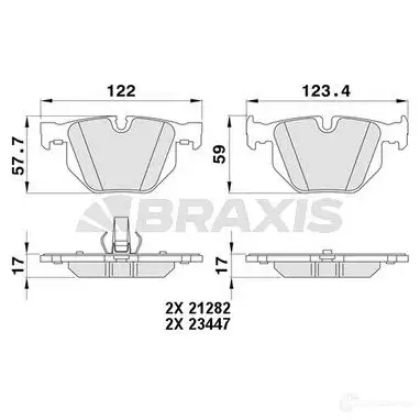 Тормозные колодки, комплект BRAXIS 3663908108833 4405590 aa0388 68O EI изображение 0