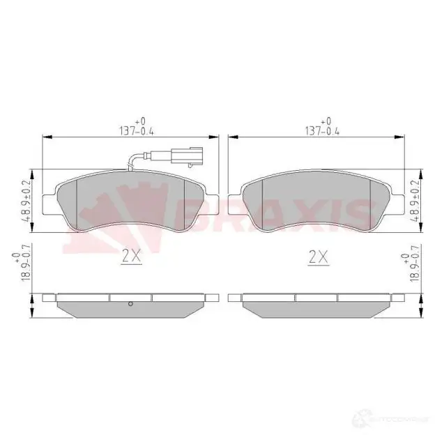 Тормозные колодки, комплект BRAXIS 1438407924 aa0620 OL X527