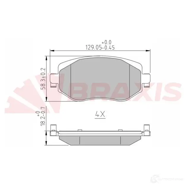 Тормозные колодки, комплект BRAXIS 1438407925 aa0668 J3SV D5