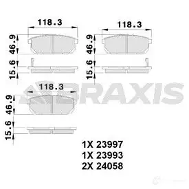 Тормозные колодки, комплект BRAXIS ab0241 4405904 3663908105139 2 ZUCQV