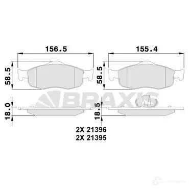 Тормозные колодки, комплект BRAXIS 3663908102817 4405338 2OZAU1 I aa0112