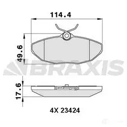 Тормозные колодки, комплект BRAXIS 4405489 aa0265 3663908106228 Q3P MS изображение 0