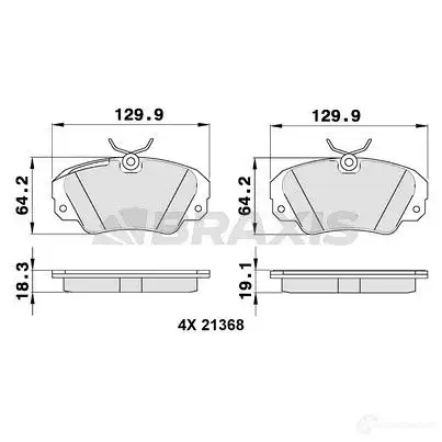 Тормозные колодки, комплект BRAXIS 4405387 3663908103852 aa0161 H N81A