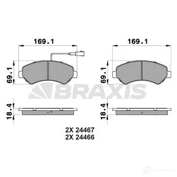 Тормозные колодки, комплект BRAXIS 4405774 3663908100264 ab0111 5 2PLUZL